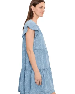 Liverpool Los Angeles Tiered Flutter Sleeve Dress Women's