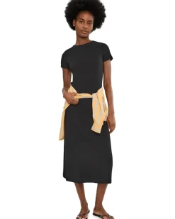 Madewell Andy Short Sleeve Crew Neck Maxi Dress 1X1 Women's