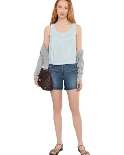Madewell Lace-Insert Pintuck Sleeveless Top Women's