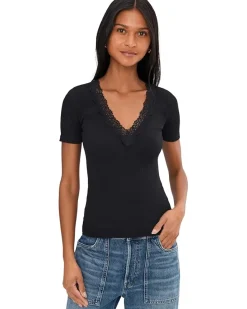 Madewell Lace-Trim V-Neck Top Women's