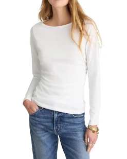 Madewell Side Ruched Slub Long Sleeve Women's