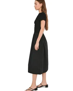 Madewell Smocked Boatneck Midi Dress Women's