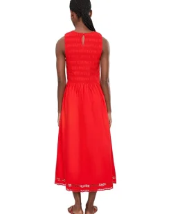 Madewell The Embroidered Melody Smocked Midi Dress Women's