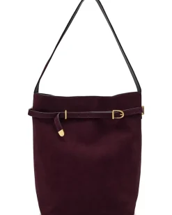 Madewell The Essential Belted Bucket Tote in Suede