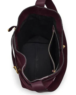 Madewell The Essential Belted Bucket Tote in Suede