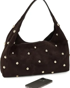 Madewell The Mylie Shoulder Bag in Studded Suede