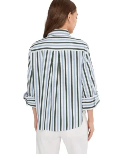 Madewell Y Neck Shirt With Adjustable Sleeve Women's