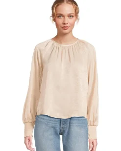 Michael Stars Fabi Smocked Sleeve Top Women's