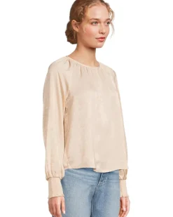 Michael Stars Fabi Smocked Sleeve Top Women's