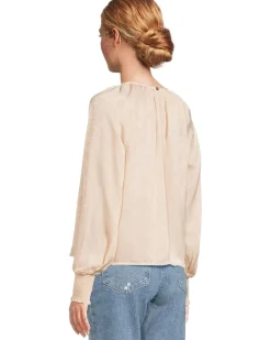 Michael Stars Fabi Smocked Sleeve Top Women's
