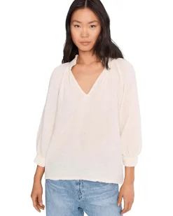 Michael Stars Kali 3/4 Sleeve Ruffle Neck Women's