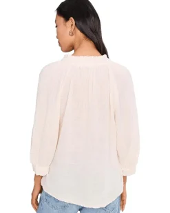 Michael Stars Kali 3/4 Sleeve Ruffle Neck Women's