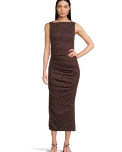 Michael Stars Reign Knife Neck Midi Pleated Dress Women's