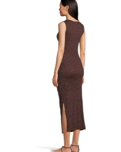 Michael Stars Reign Knife Neck Midi Pleated Dress Women's