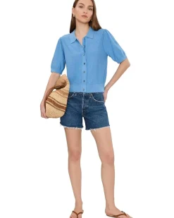 Michael Stars Sparrow Button-Up Collared Top Women's