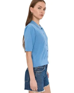 Michael Stars Sparrow Button-Up Collared Top Women's