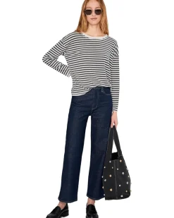 Mod-o-doc Long Sleeve Drop Shoulder Boxy Crew Neck Tee Women's