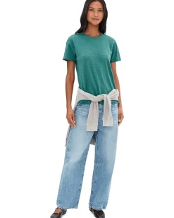 Mod-o-doc Short Sleeve Step Hem Crew Neck Short Sleeve Tee Women's