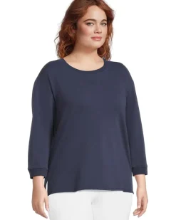 Mod-o-doc 3/4 Sleeve Hi-Lo Tunic with Side Slits Women's