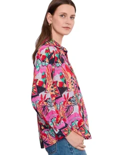 NIC+ZOE Kauai Garden Cotton Crinkle Shirt Women's