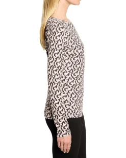 NIC+ZOE Long Sleeve Printed Boat Tee Women's