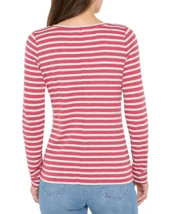 NIC+ZOE Long Sleeve Stripe Boat Tee Women's