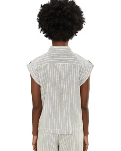 NIC+ZOE Lurex Linen Resort Shirt Women's