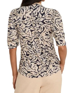 NIC+ZOE Petite Contrast Swirl Top Women's