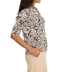 NIC+ZOE Petite Contrast Swirl Top Women's
