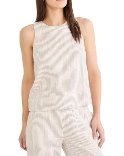 NIC+ZOE Pinstripe Gauze Pop On Tank Women's