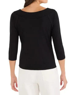 NIC+ZOE 3/4 Sleeve Ballet Boat Tee Women's
