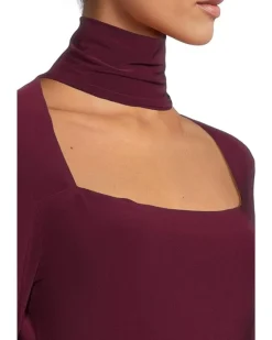 Norma Kamali Long Sleeve Sweetheart Turtle Top Women's