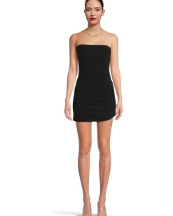 Norma Kamali Strapless Side Drape Pickleball Dress Women's