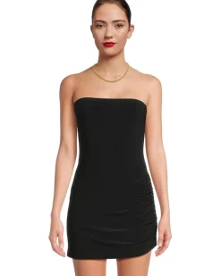 Norma Kamali Strapless Side Drape Pickleball Dress Women's