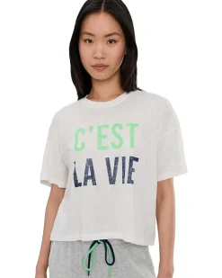P.J. Salvage Short Sleeve Tee C'est La Vie Women's