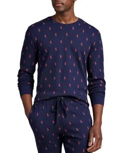 Polo Ralph Lauren Printed Waffle Long Sleeve Crew with All Over Print Men's