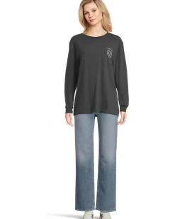 Salty Crew Heart Shark Long Sleeve Boyfriend Tee Women's