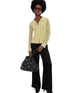 Sanctuary Fitted Mesh Button Down Women's