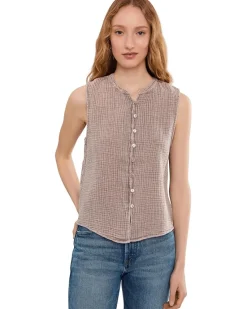 Splendid Ava Gauze Button Tank Women's