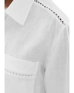 Splendid Stella Lnen Trim Button-Down Women's