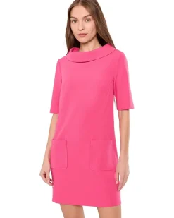 Trina Turk Drape Neck Straight Fit Dress Women's