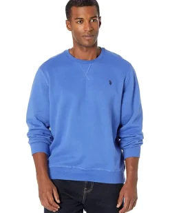 U.S. POLO ASSN. Long Sleeve Popover Crew Neck Fleece Sweatshirt Men's