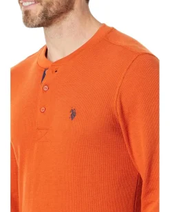 U.S. POLO ASSN. Long Sleeve Small Pony Thermal Henley Men's