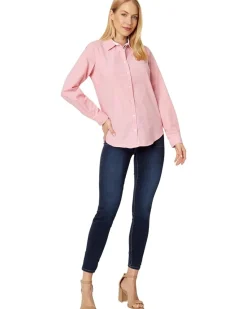 U.S. POLO ASSN. Long Sleeve Solid Stretch Oxford Woven Shirt Women's