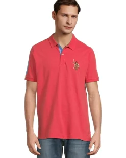 U.S. POLO ASSN. Multicolor Double Rider Logo Solid Pique Polo Men's