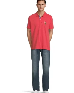 U.S. POLO ASSN. Multicolor Double Rider Logo Solid Pique Polo Men's