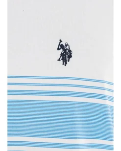 U.S. POLO ASSN. Short Sleeve Chest Print Stripe Jersey Tee Shirt Men's