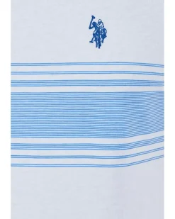 U.S. POLO ASSN. Short Sleeve Chest Print Stripe Jersey Tee Shirt Men's