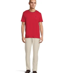 U.S. POLO ASSN. Short Sleeve Crew Neck Yarn-Dye Collar Tipped Jersey Tee Men's
