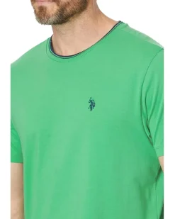 U.S. POLO ASSN. Short Sleeve Crew Neck Yarn-Dye Collar Tipped Jersey Tee Men's